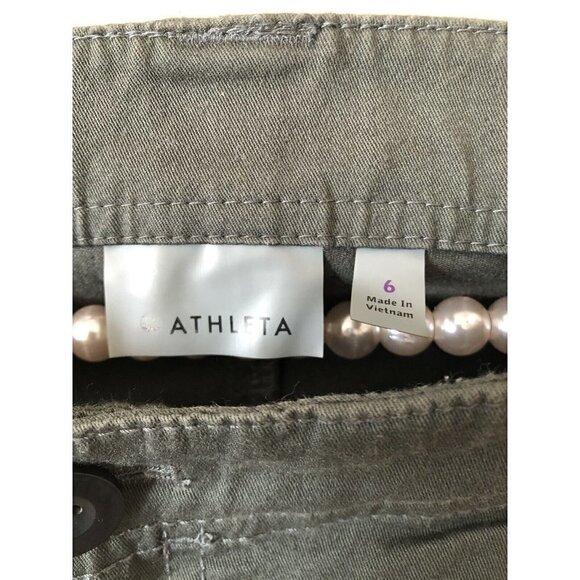 Athleta Womens Size 6 Green Jogger Pants Cotton Blend Zipper Hem - Picture 5 of 5